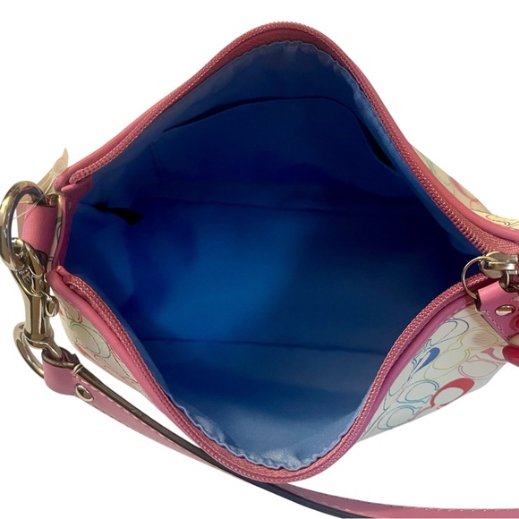 Vintage Coach Red and Pink Shoulder Bag with Signature Print - Picture 3 of 13